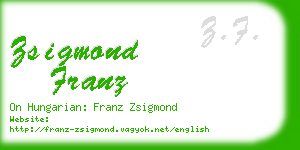 zsigmond franz business card